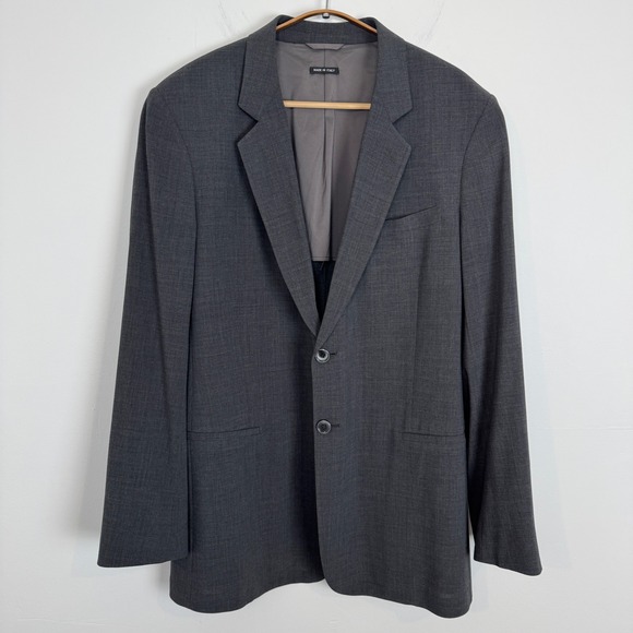 Giorgio Armani Borgo 21 Mens Blazer Gray Wool Spandex Made in Italy 44 (TG 54)